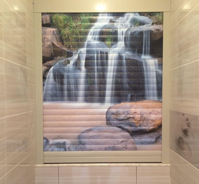 Фотопечать рольставни На двери Рольставни